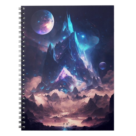 Berg van het landschap Crystal Fantasy Notitieboek (Voorkant)