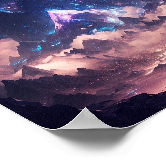 Berg van het landschap Crystal Fantasy Poster (Hoek)
