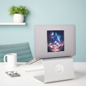 Berg van het landschap Crystal Fantasy Sticker (Laptop op bureau)