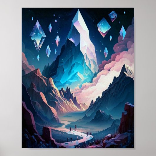Berg van het Poster van het landschap Crystal Fant (Voorkant)
