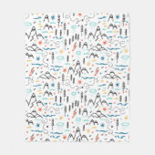 Berg Wandelpatroon Fleece Deken (Voorkant)