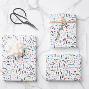 Berg Wandelpatroon Inpakpapier Vel