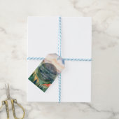 Berg Waterverf Landschap Bestemming Bruiloft Cadeaulabel (Met Touw)