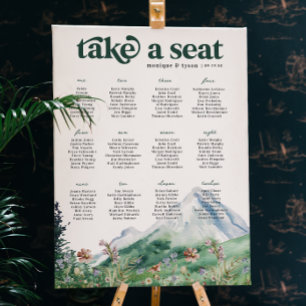 Berg Wilde Bloem Trouwtafelstoelen Poster