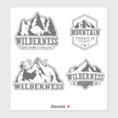 Berg Wildernis Embleem Sticker (Vel)