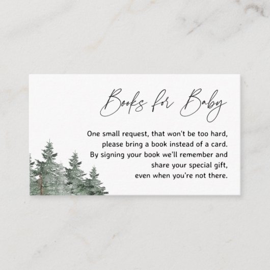 Berg Winter Baby Shower Boeken voor Baby Kaarten (Voorkant)