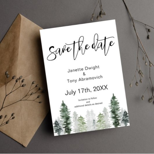 Berg Winter Save the date uitnodiging