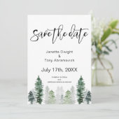 Berg Winter Save the date uitnodiging (Staand voorkant)