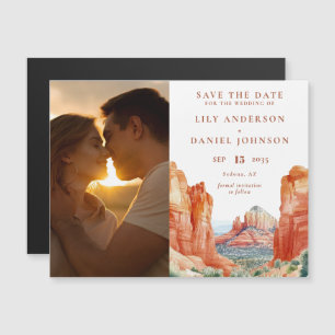 Berg Woestijn Foto Trouwkaart Save The Date Magnetische Uitnodiging