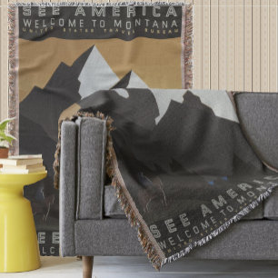 Berg Zie Amerika Cowboy Montana Patroon Deken