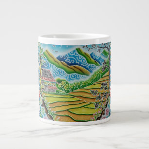 bergachtig batiklandschap extra grote beker