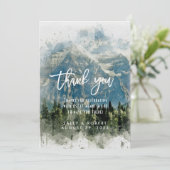 bergachtig bos robuuste trouw bedankkaart (Staand voorkant)