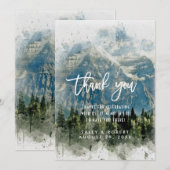 bergachtig bos robuuste trouw bedankkaart (Voorkant / Achterkant)