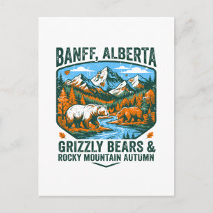 Bergachtig landschap Banff Alberta Grizzlyberen Be Briefkaart