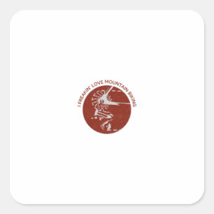 Bergafwaarts Mountainbiken – Rood Logo Kunst Vierkante Sticker
