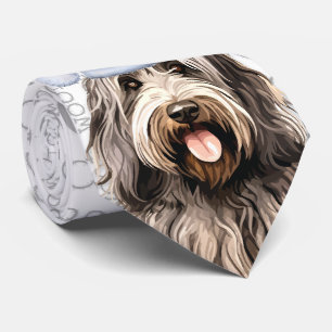 Bergamasco Funny Woof Christmas Hondenliefhebber Stropdas