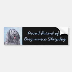 Bergamasco Sheepdog Painting - Cute Original Dog A Bumpersticker