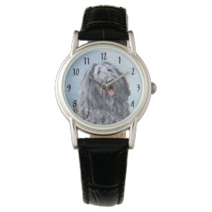 Bergamasco Sheepdog Painting - Cute Original Dog A Horloge