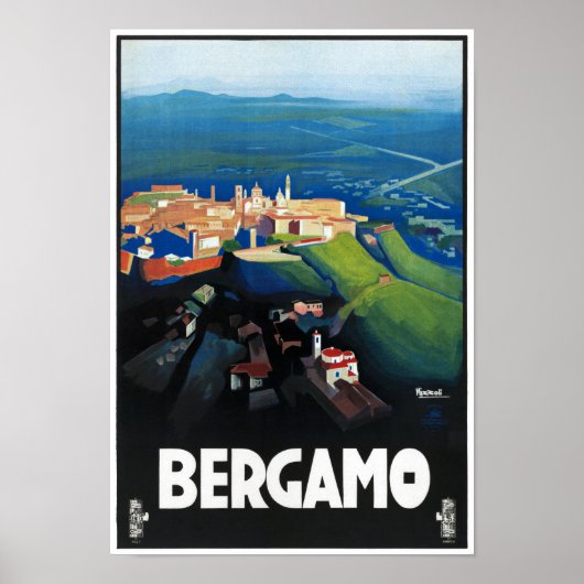 Bergamo Italie Poster de course Vintage restauré (Devant)