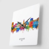 Bergamo Italy Skyline Vierkante Klok (Hoek)