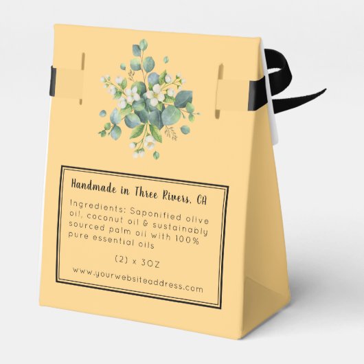 Bergamot en Jasmine Handgemaakte Zeep Favor Box Bedankdoosjes (Achterkant)