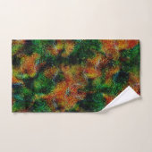 Bergamot huidtextuur in groen en sterk sinaasappel bad handdoek (Handdoek)