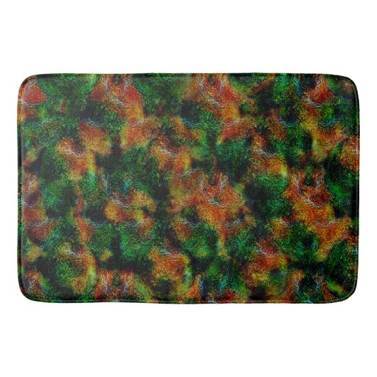 Bergamot huidtextuur in groen en sterk sinaasappel badmat (Voorkant)