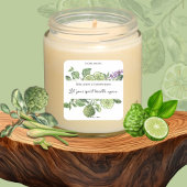Bergamot Lemongrass Candle Label Quote Sticker
