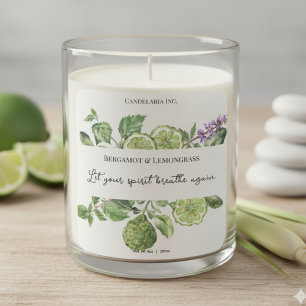 Bergamot Lemongrass Kaarslabel Citatetiket Vierkante Sticker