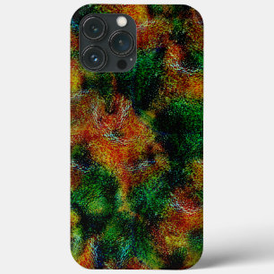 Bergamothuid textuur in sterk sinaasappel en groen iPhone 13 pro max hoesje