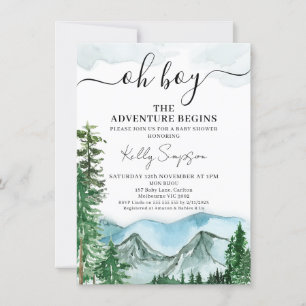 Bergavontuur begint Wilderness Baby shower Kaart