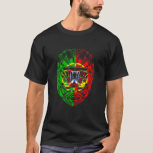 Bergbakkersmotor Helmet Portugal vlag T-shirt