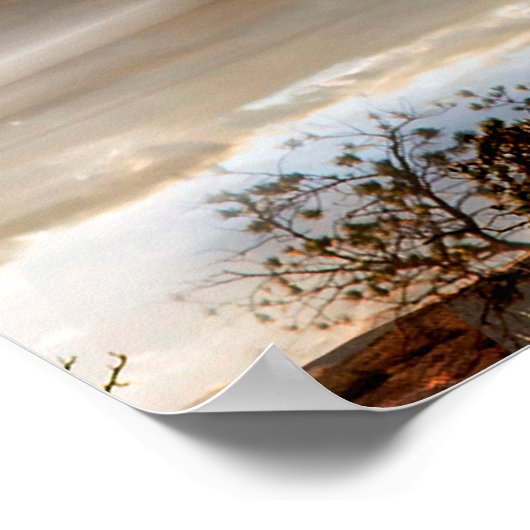 Bergbassin in Rugged Mountain Terrain in Sunbea Poster (Hoek)