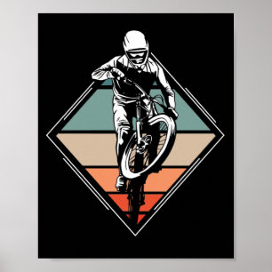 Bergbassins fietsen Vintage fietsenretrorrecorder Poster