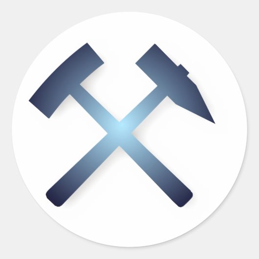 Bergbau mining Symbol Ronde Sticker (Voorkant)