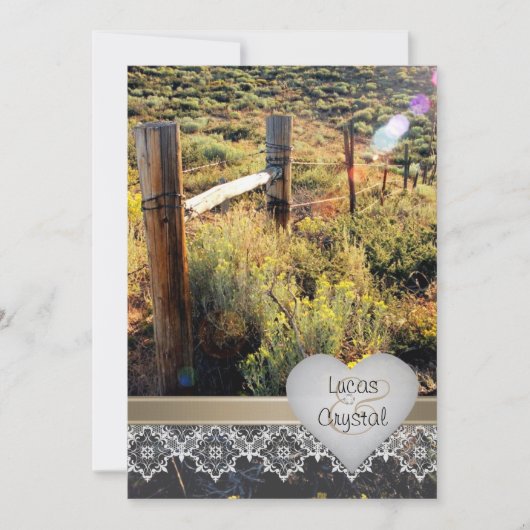 Bergbeemdarm Rustic Wedding Uitnodiging (Voorkant)