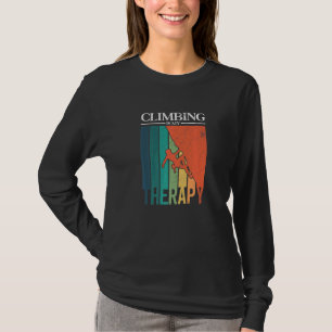 Bergbeklimmen is mijn therapie klimmer Boulderer T-shirt