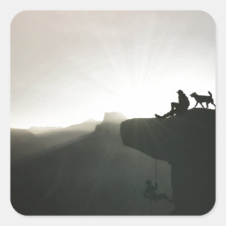Bergbeklimmen, motivatie en humor van de Yosemite Vierkante Sticker
