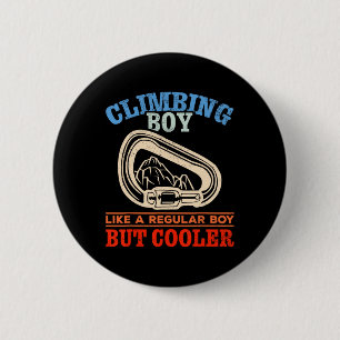 Bergbeklimmende jongen klimt muur Bouldering Rots Ronde Button 5,7 Cm