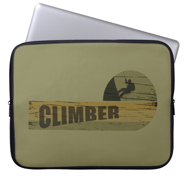 Bergbeklimmer  klimmer laptop sleeve (Voorkant)