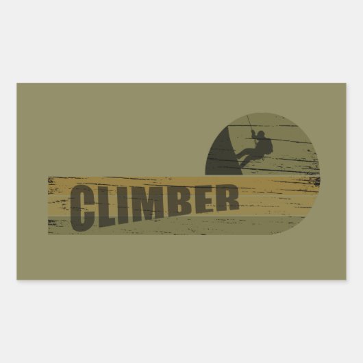 Bergbeklimmer  klimmer rechthoekige sticker (Voorkant)