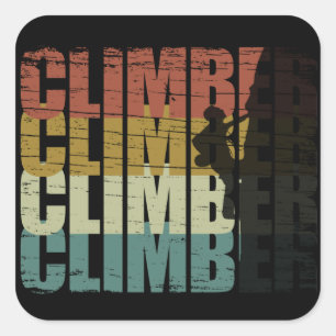 Bergbeklimmer klimmer vierkante sticker