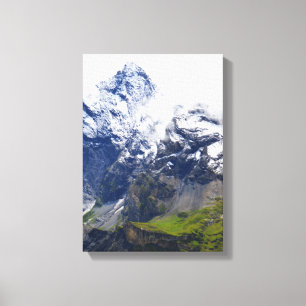 Bergbeklimmerij in de Zwitserse alpen Canvas Afdruk