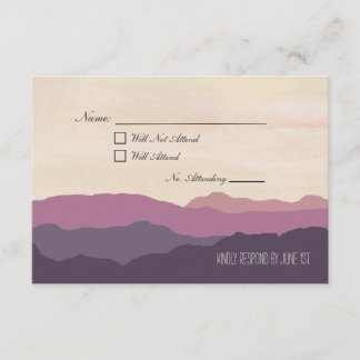 "Bergbereik" Wedding RSVP Briefkaart 3,5 inch x5"
