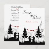 Bergberen Save the Date Huwelijksaankondiging (Voorkant / Achterkant)