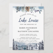 Bergbestemming, Watercolor Bosbruiloft Kaart (Voorkant)