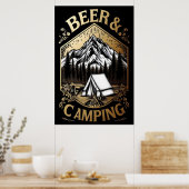 Bergbieren en kamperen poster (Keuken)