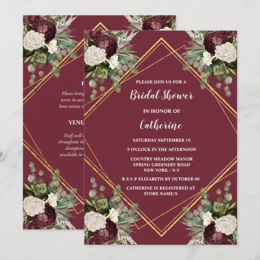 Bergbloem met roos kaart (Voorkant / Achterkant)