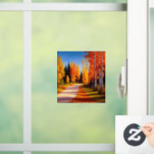 Bergboomgaard in het najaar raamsticker (Huis)