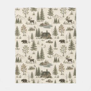 Bergbos Chalet Beer Eland Grote Buitenlucht Fleece Deken